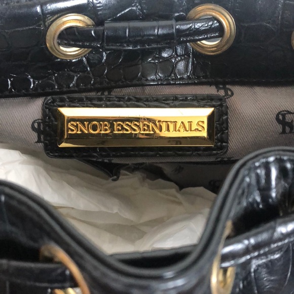 SNOB ESSENTIALS black faux leather mini backpack - Picture 5 of 5